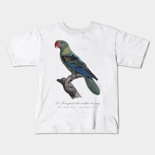 Great-Billed Parrot / Le Perroquet a bec couleur de sang - 19th century Jacques Barraband Illustration Kids T-Shirt